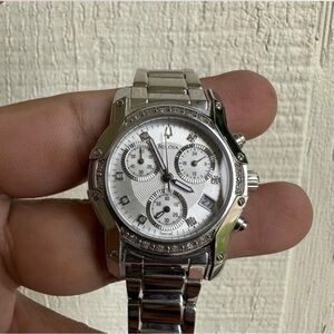 Bulova Women’s Chronograph Diamond Silver Watch